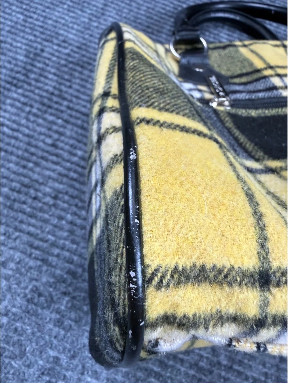 SACHI Plaid Insulated Lunch Tote Cooler Bag Yellow Black Thermal Handbag